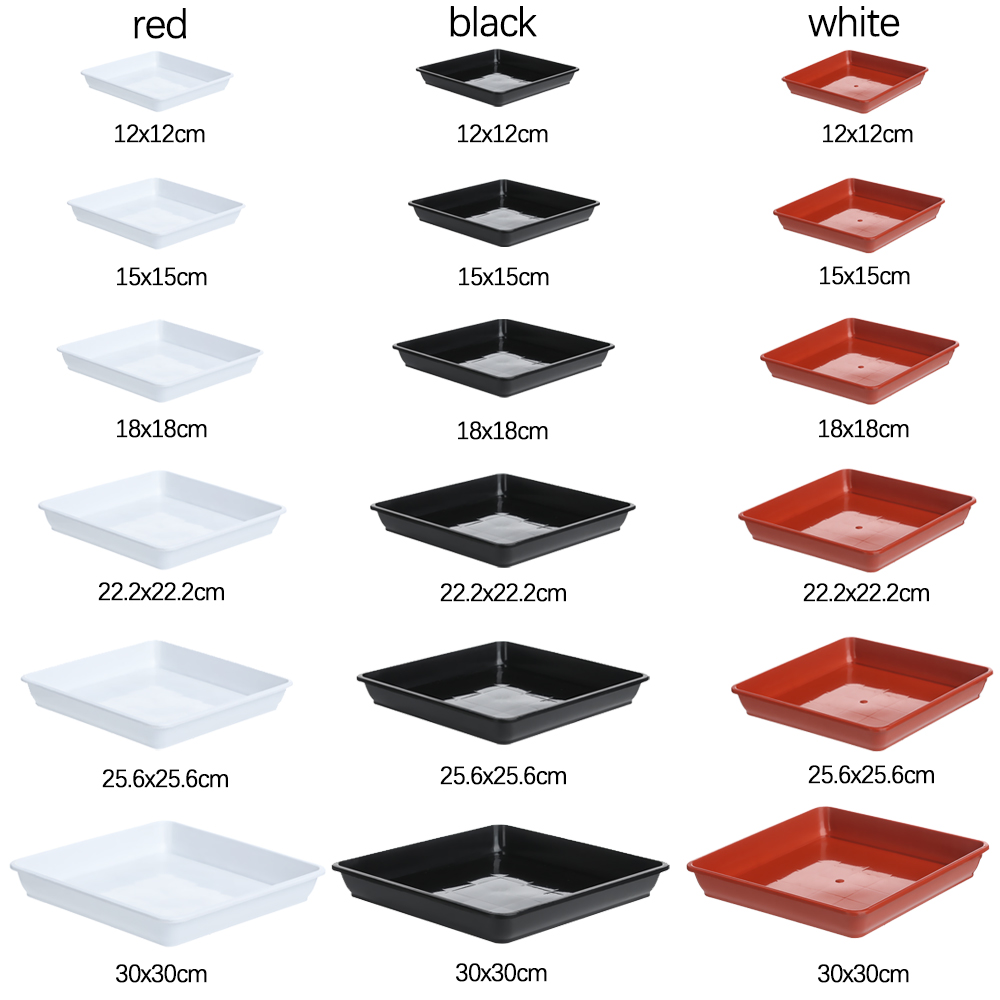 1Pcs Plastic Heavy Duty Flower Pot Square Plastic Tray Saucers Indoor Outdoor Drip Trays Plant Saucer
