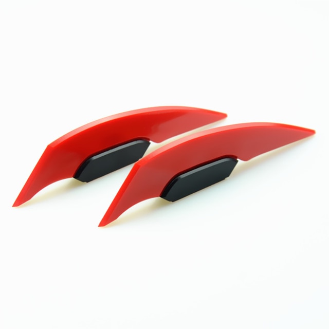 Alerón aerodinámico Universal para motocicleta, pegatina de decoración para Moto, Scooter, 1 par: Rojo