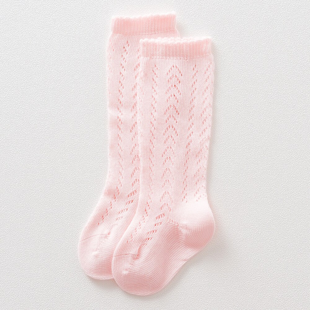 0-3y sokken voor babymeisjes, uitgeholde kniekousen, comfortabele effen sokken voor peuters: D / 0-12m