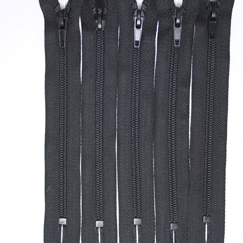 10pcs 15cm closed tail Nylon zip no.5 Black color zipper plastic nylon zipper coil Sewing Pants zippers DIY sewing accessories