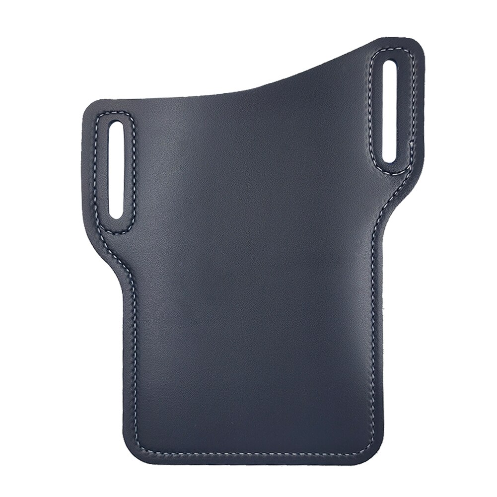 Mannen Mobiel Loop Holster Taille Tas Lederen Telefoon Case Telefoon Portemonnee Loop Holster Case Riem Taille Bag Purse Portemonnee Camping: Dark Blue