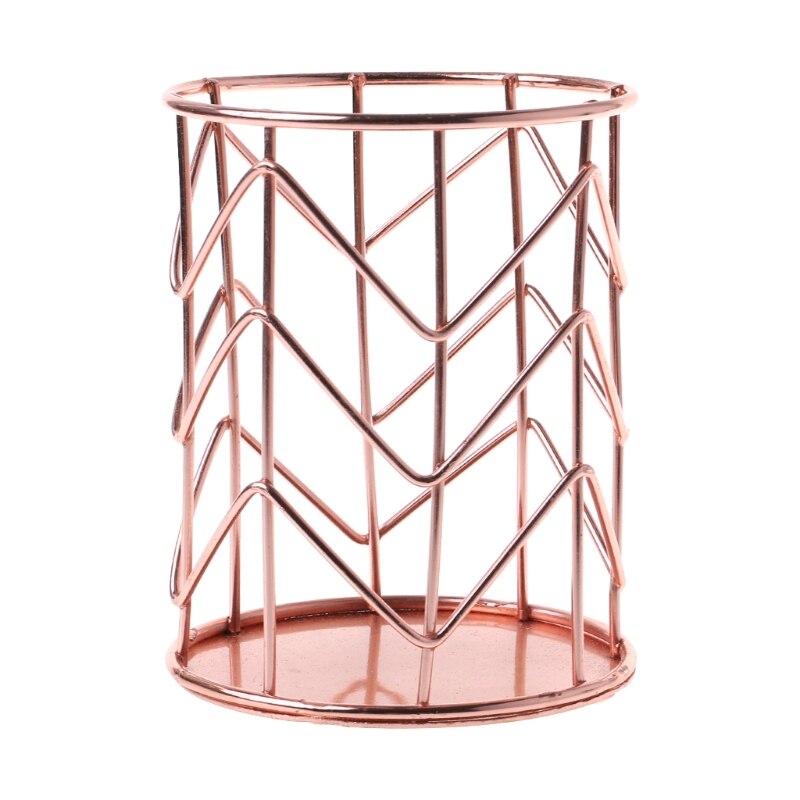 Rose Gold Pen Pencil Pot Holder Container Organizer Home Desk Stationery Decor AUG-30B: Rose Gold