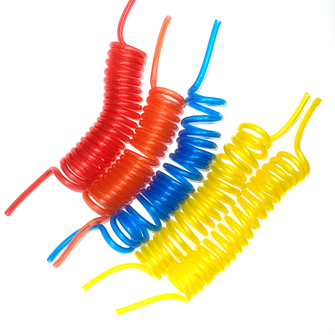 Tubo de combustible de 5 × 3MM, línea de gasolina, color rojo/amarillo/azul, tipo serpiente, espiral, suave, Flexible, retráctil para avión de Gas RC, 1 ud.