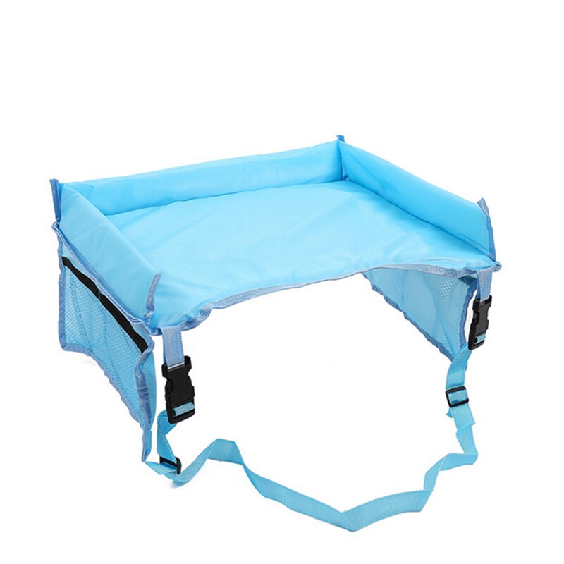 Baby autostol bakke klapvogn børn legetøj mad vand holder skrivebord børn bærbart bord til bil børn lege bord opbevaring 40*33cm: Blåt bord