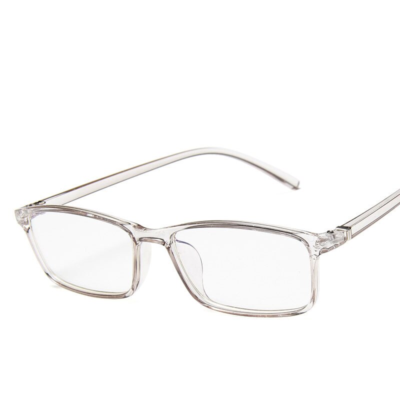 Lille stel kvinder briller briller stel transparent farve firkantet brille stel plus uv blå film: Gennemsigtig grå