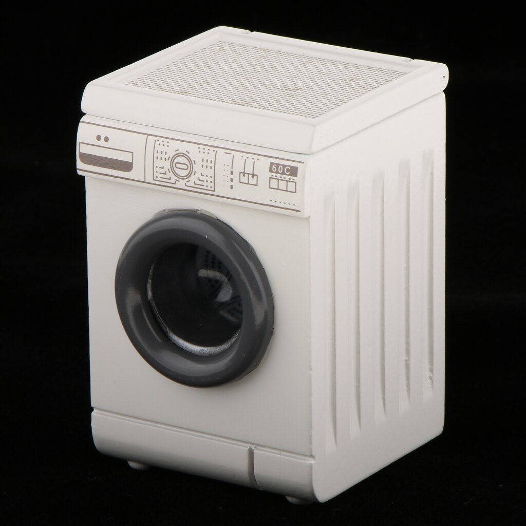 Roller Washing Machine for Dollhouse Miniature Laundry Room Miniature 1/12 Mini Furniture Model of Household Appliances