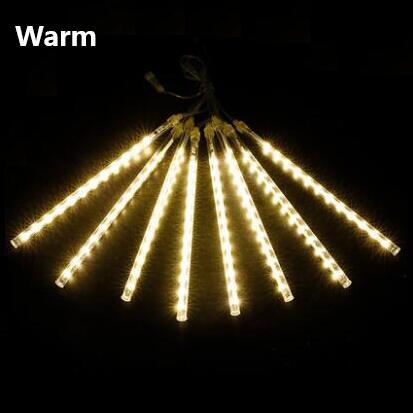 Kerstverlichting buiten voor buiten waterdichte led meteorenregen led lichtsnoer boom tuin decoratieve lamp: Warm