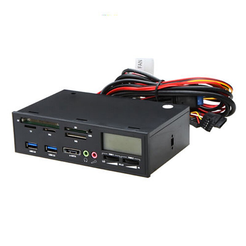 1 x Multifunction USB3.0 Card Readers 5.25" All In One Media Dashboard Front Panel PC Multi Card Reader P15