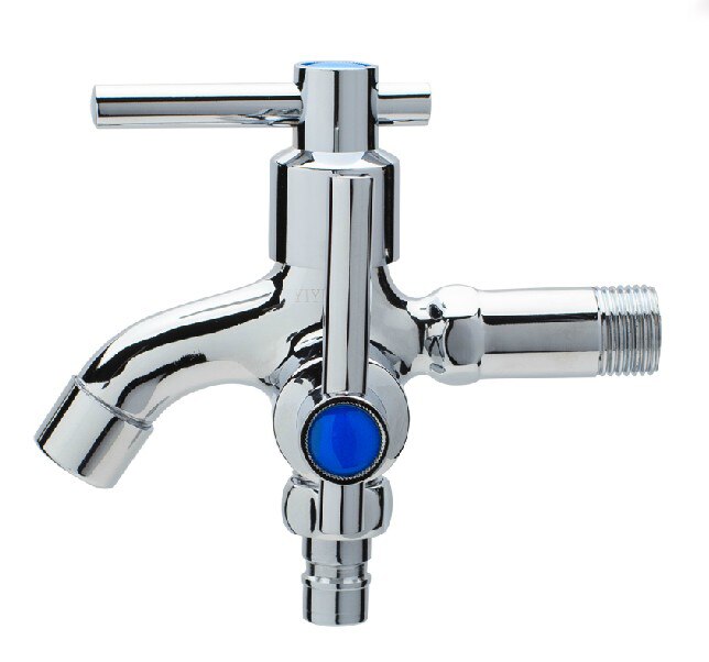 two water outlet dual handle washing machine faucet: Light Grey