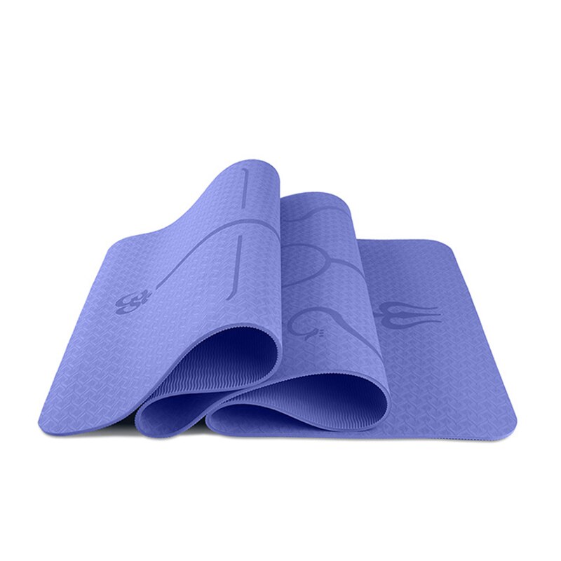 TPE Yoga Double Layer Non-Slip Mat Yoga Exercise Pad with Position Line For Fitness Gymnastics and Pilates: A4