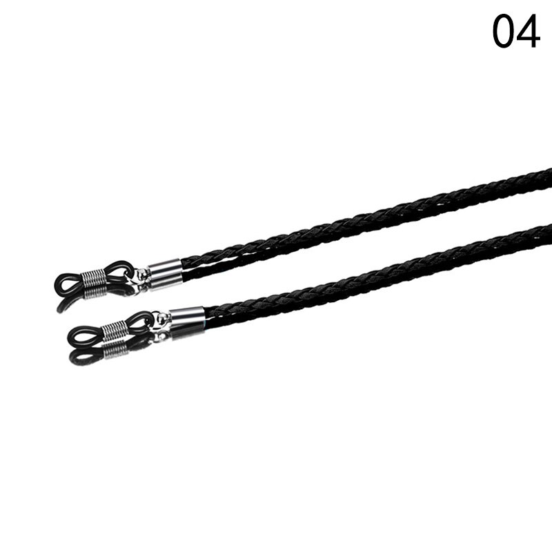 Leather Glasses Neck Strap Colorful Outdoor Sports PU Non-Slip Adjustable End Thick Twist Braid Unisex Eyeglasses Holder