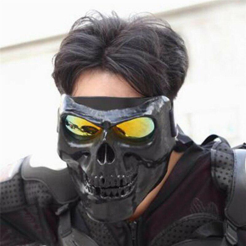 Máscara Modular de motocicleta, cascos de Scooter, máscara de motocicleta, máscara de Calavera, medio casco, gafas, máscara de esquí, gafas desmontables