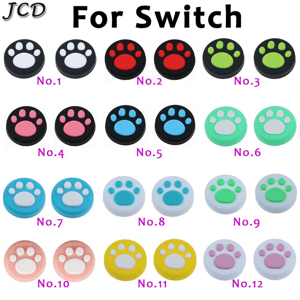 JCD 2pcs Cat Paw Claw Silicone Thumb Grips Cover for Nintend Switch NS Joy Con Analog Stick Caps Skin for JoyCon Joystick Grip