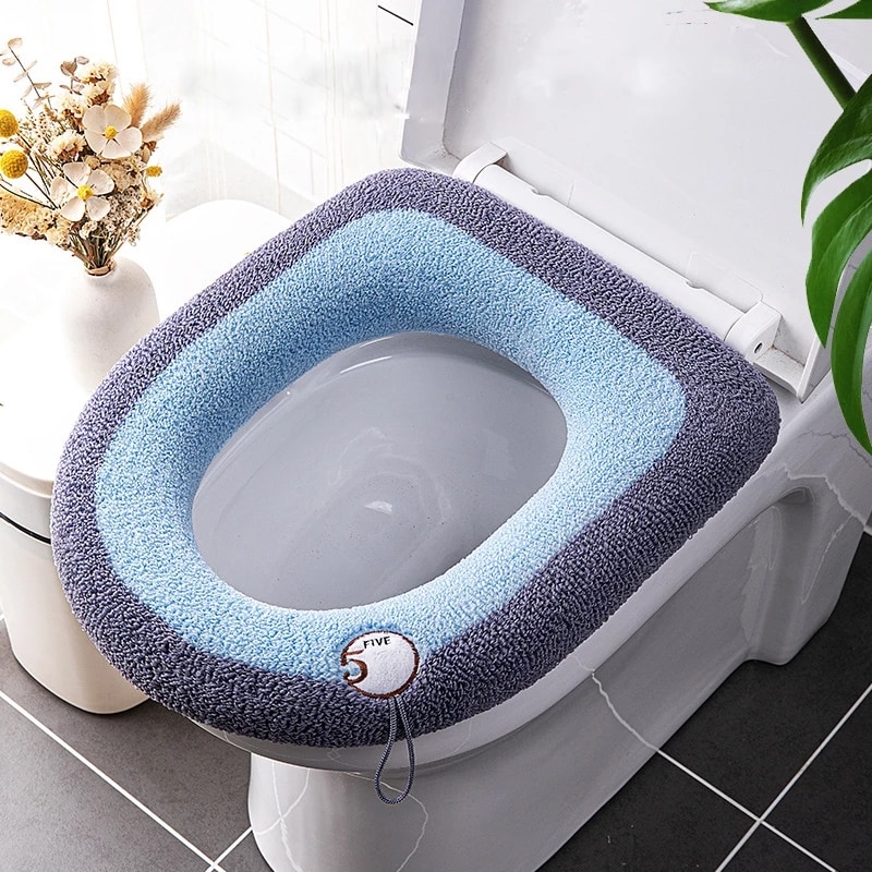 Comfortabele Borduren Badkamer Toilet Seat Cover Winter Wc Cover Huishoudelijke Closestool Mat Seat Case Deksel Deksel