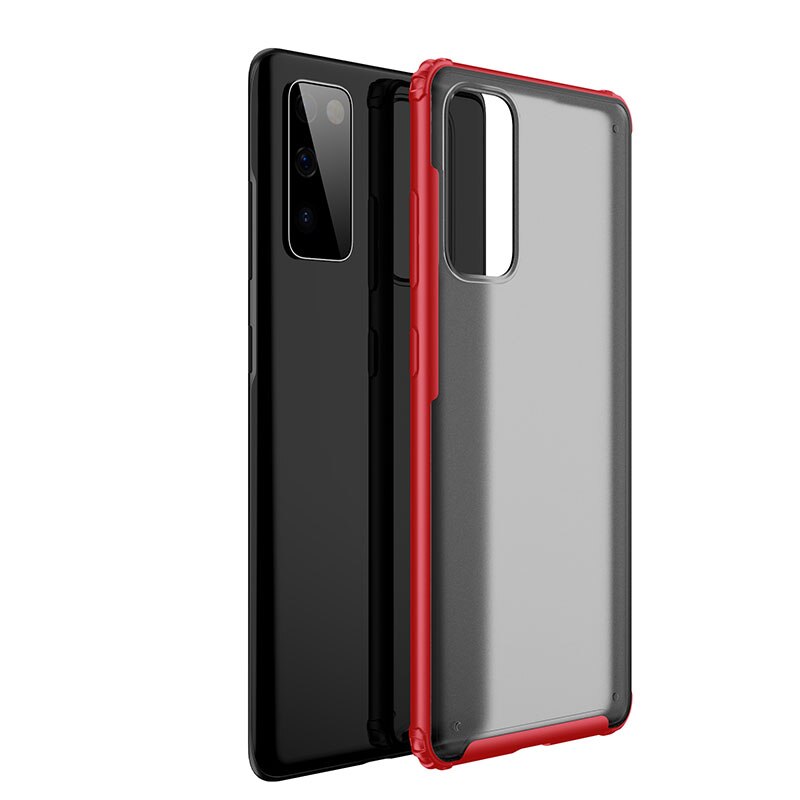 fallen für samsung s20 fe stoßstange abdeckung auf Galaxis s20 Fan Auflage s 20 20s s20fe 4g 5g schutz telefon zurück coque tasche tpu pc matt: rot