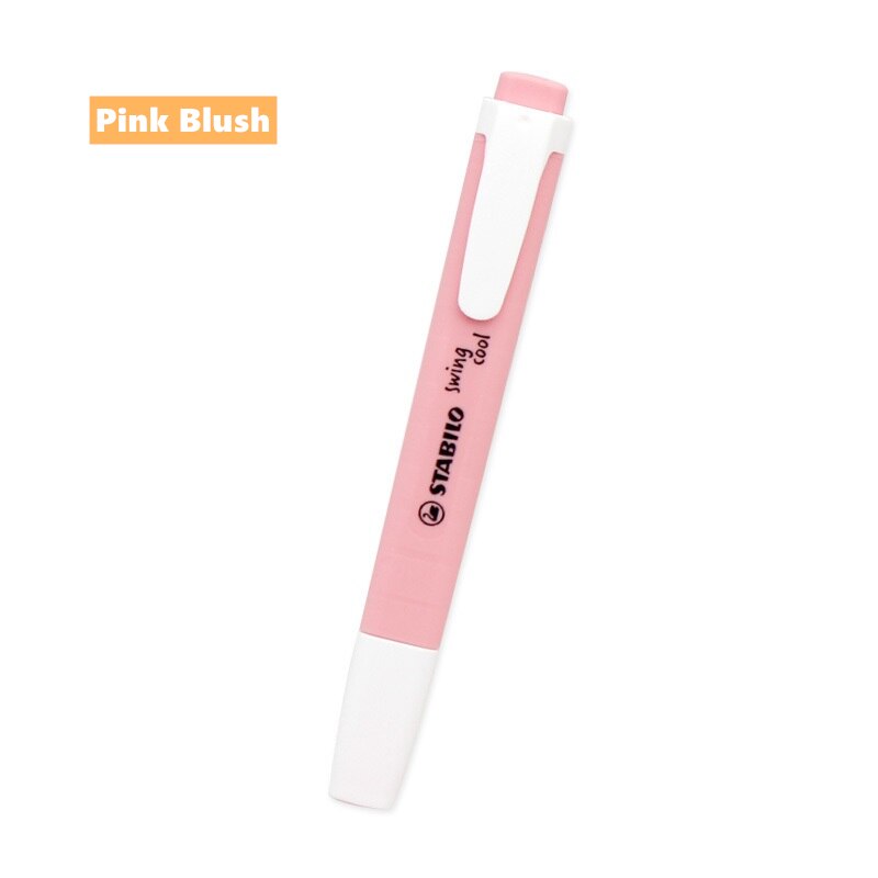 STABILO – stylo à surligneur Swing Cool, marqueur de couleur Pastel subtil au format de poche, 1 + 4mm mettant en évidence la ligne de dessin pour l&#39;école A6522: Pink Blush