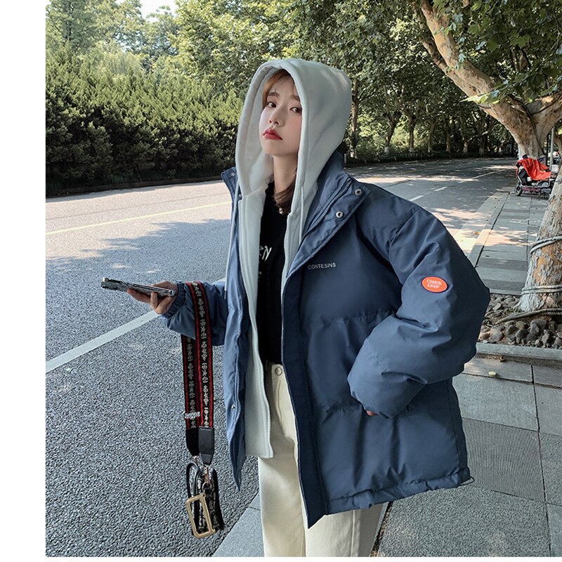 Vestes en duvet de plumes pour femmes, manteau, Baggy, épais, , bulle, surdimensionné, bouffant, coton rembourré, vêtements d'extérieur, hiver