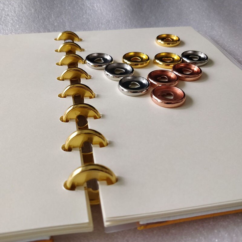 30Pc Rose Goud Notebook Binding Disc Paddestoel Gat Plastic Knop Voor Notepad Losbladige Discs Binding Ring Kantoor bindmiddel Gesp
