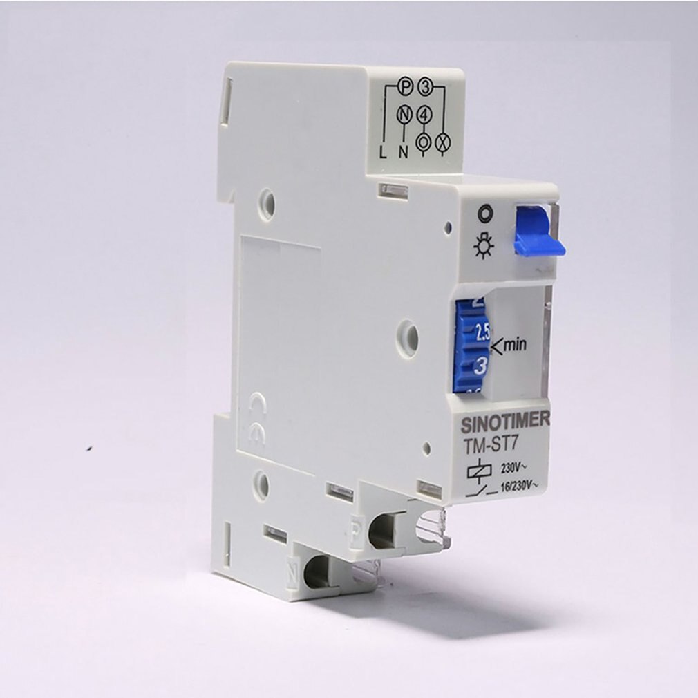 230V AC 7 Minutes Mechanical Timer 18mm Single Module Din Rail Staircase Timer Time Switch Timer Clock