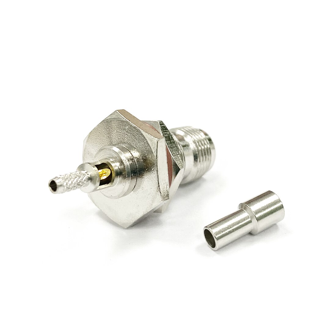 1pc RP-TNC Female Jack Nut RF Coax Convertor Connector Crimp RG316 RG174 LMR100 Straight Nickelplated
