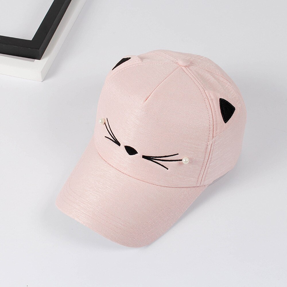 Baseballpet dames heren student unisex zomer schattige kattenoren klep pet verstelbare outdoor snapback hiphop zonnepetten: Khaki