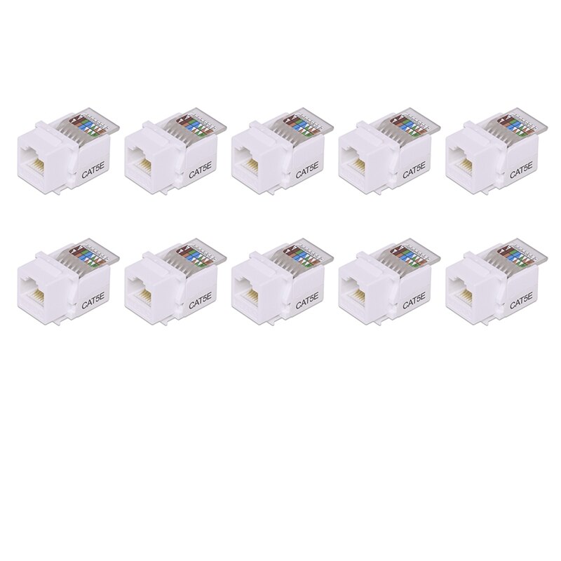 10Pcs RJ45 CAT5E Ethernet Netwerk Keystone Jackclip Module Stekker Connector: Default Title