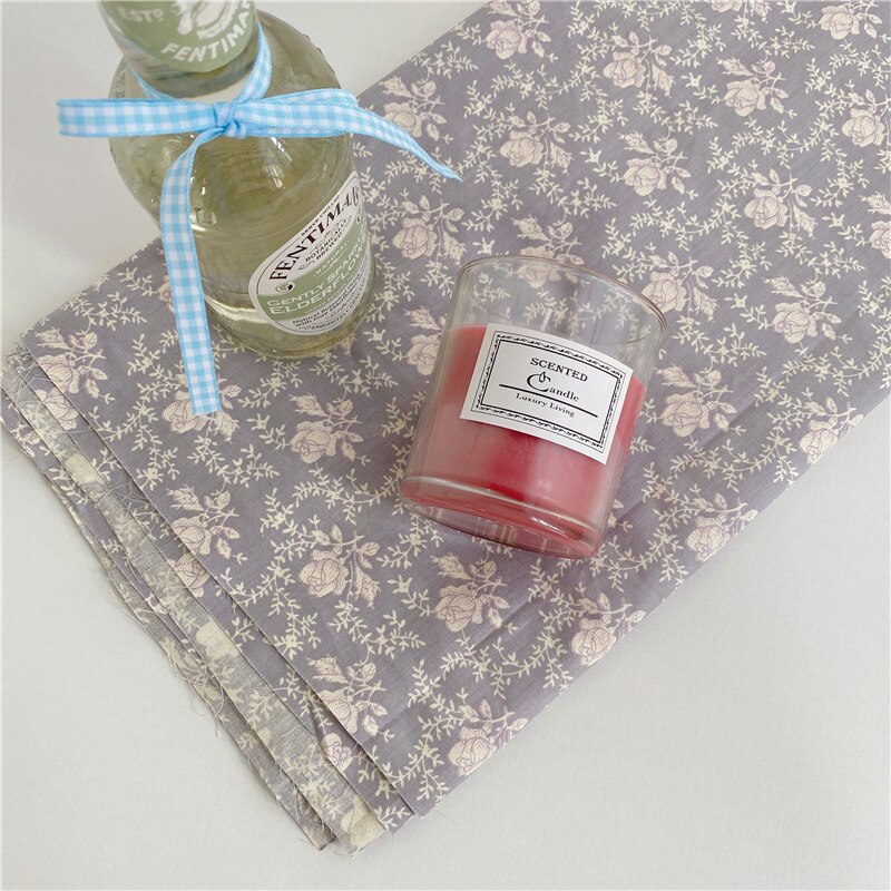 Koreaanse Ins Stijl Rechthoekige Picknick Tafelkleed Tafel Decoratie Bruiloft Decoratie Paarse Bloem Linnen Tafelkleed Achtergrond