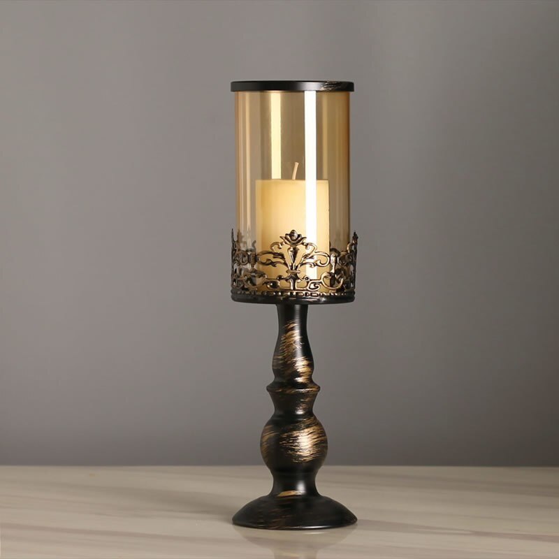 Paint Wrought Iron Candlestick Romantic Candlelight Dinner Iron Table Decoration Lover Wedding Props Home Soft: S