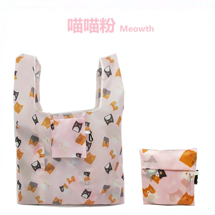 Portable Square Bag Reusable Storage Bag Fashionable Low Carbon Polyester Shopping Bag Storage Portable Strawberry Folding Bag: 2