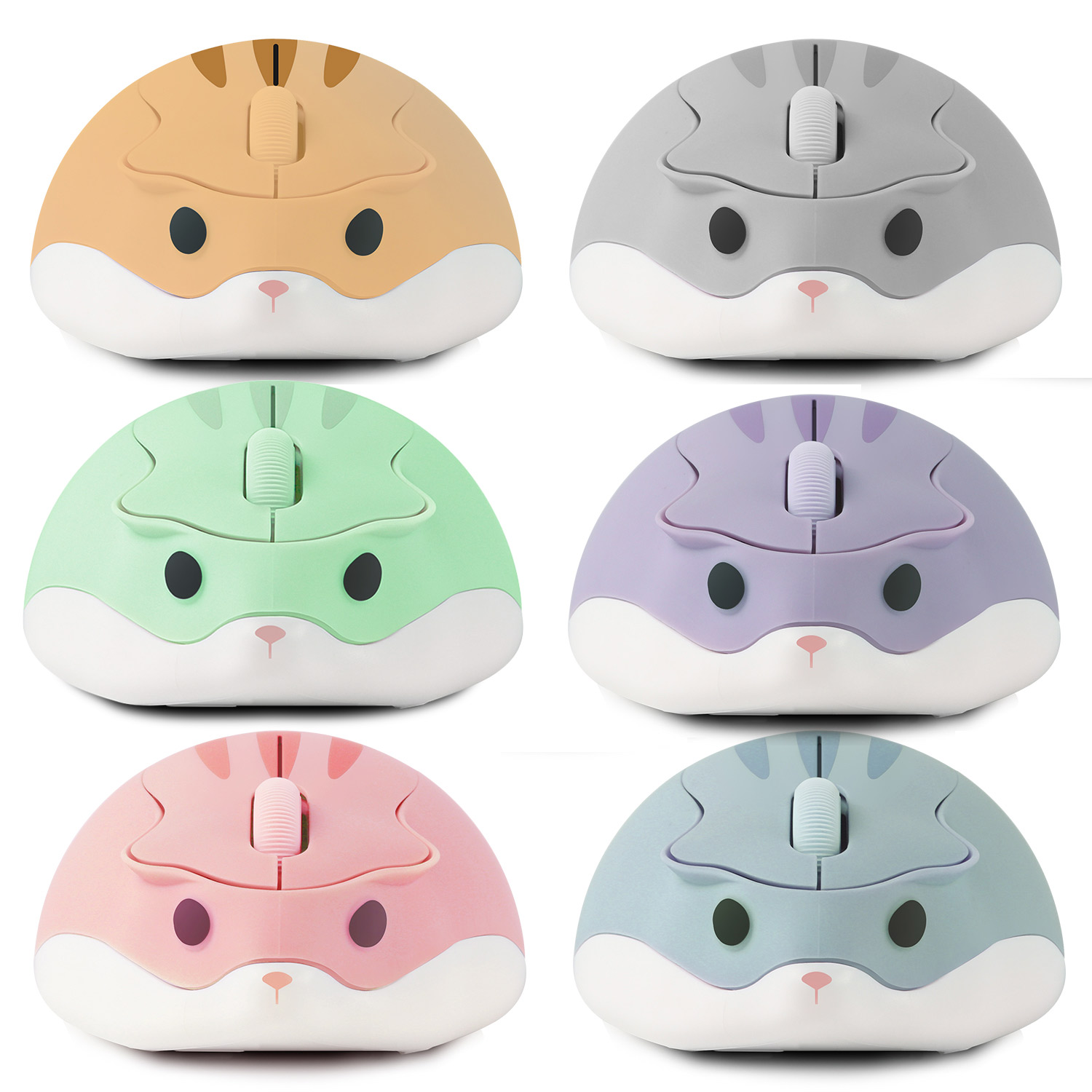 Mini mouse sem fio 3d fofo hamster 2.4g bluetooth modo duplo conectividade bateria de longa duração mudo mouse óptico usb para laptop pc