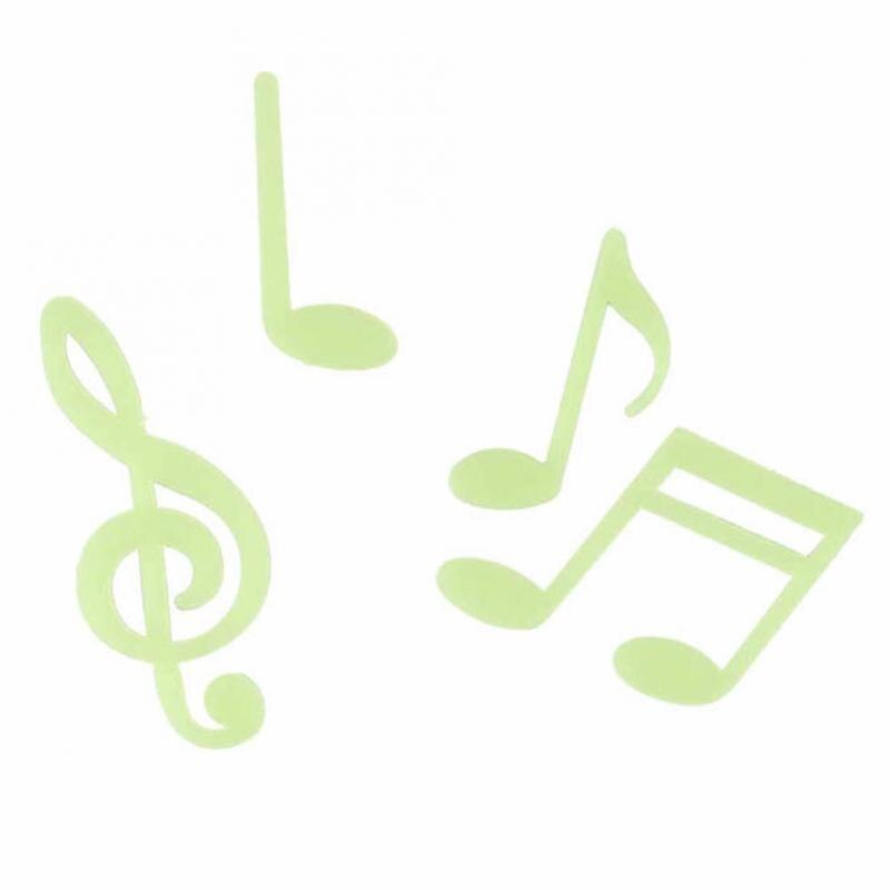 2PC Luminous Music Notes Wall Sticker Music Notes Wall Sticker Home Living Room Kitchen Bathroom Luminous Wall Stickers