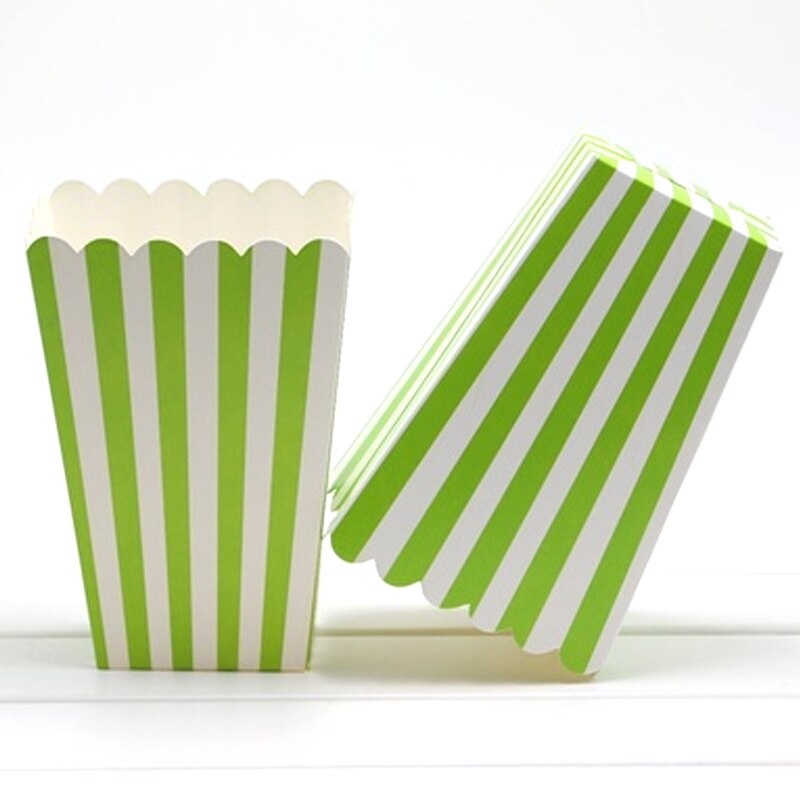 Papiræsker dekoration stribet form slik festartikler mad pommes frites snackkasser engangsgodt papir æske popcorn