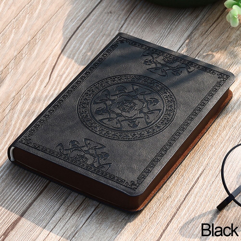 Portátil Vintage agenda Bloc de notas con patrón Retro de cuero de la PU Nota de libro reemplazable papelería viajero diario: 05