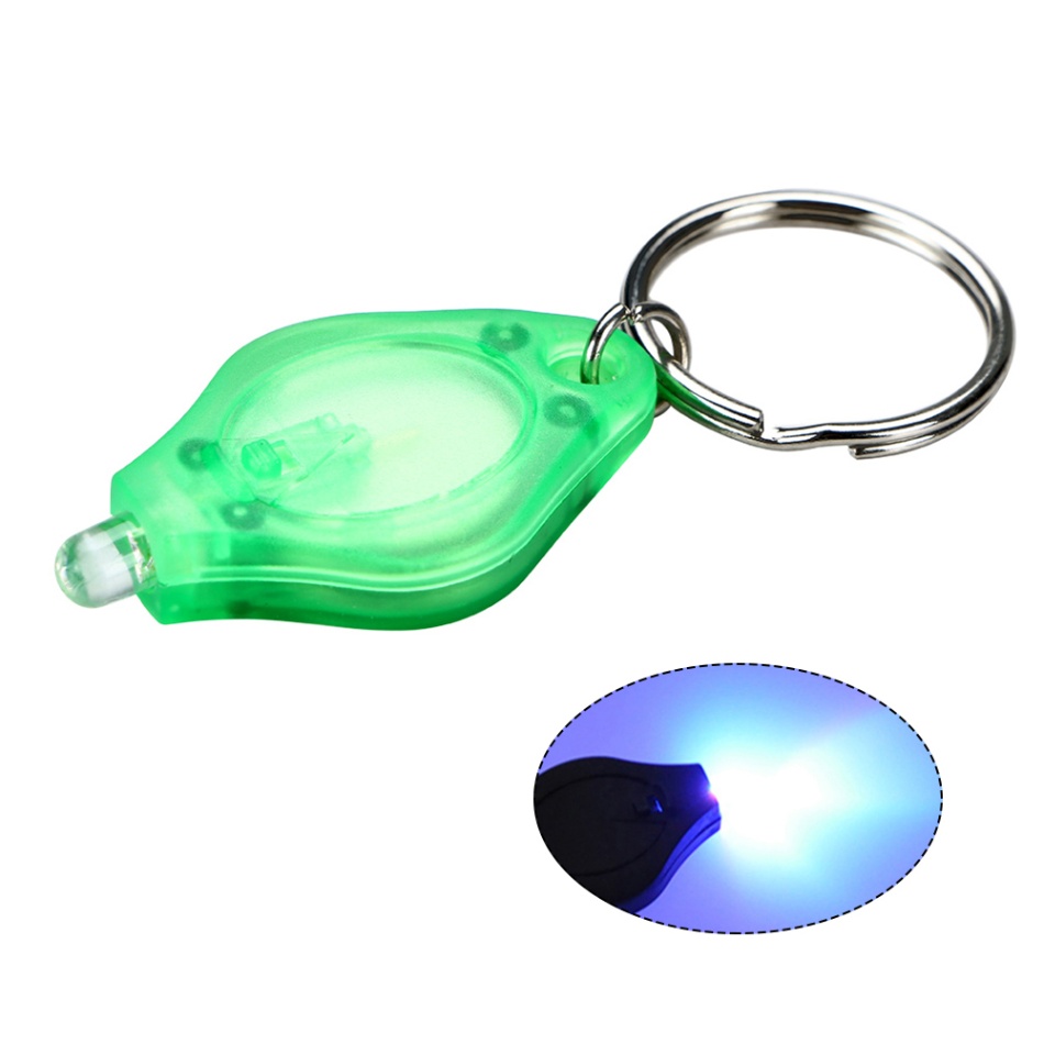 1 st mini led nyckelring ficklampa ultra ljus led nyckelring liten bärbar nyckel r-ing uv ljus fackla med krok för promenader camping: Guld-