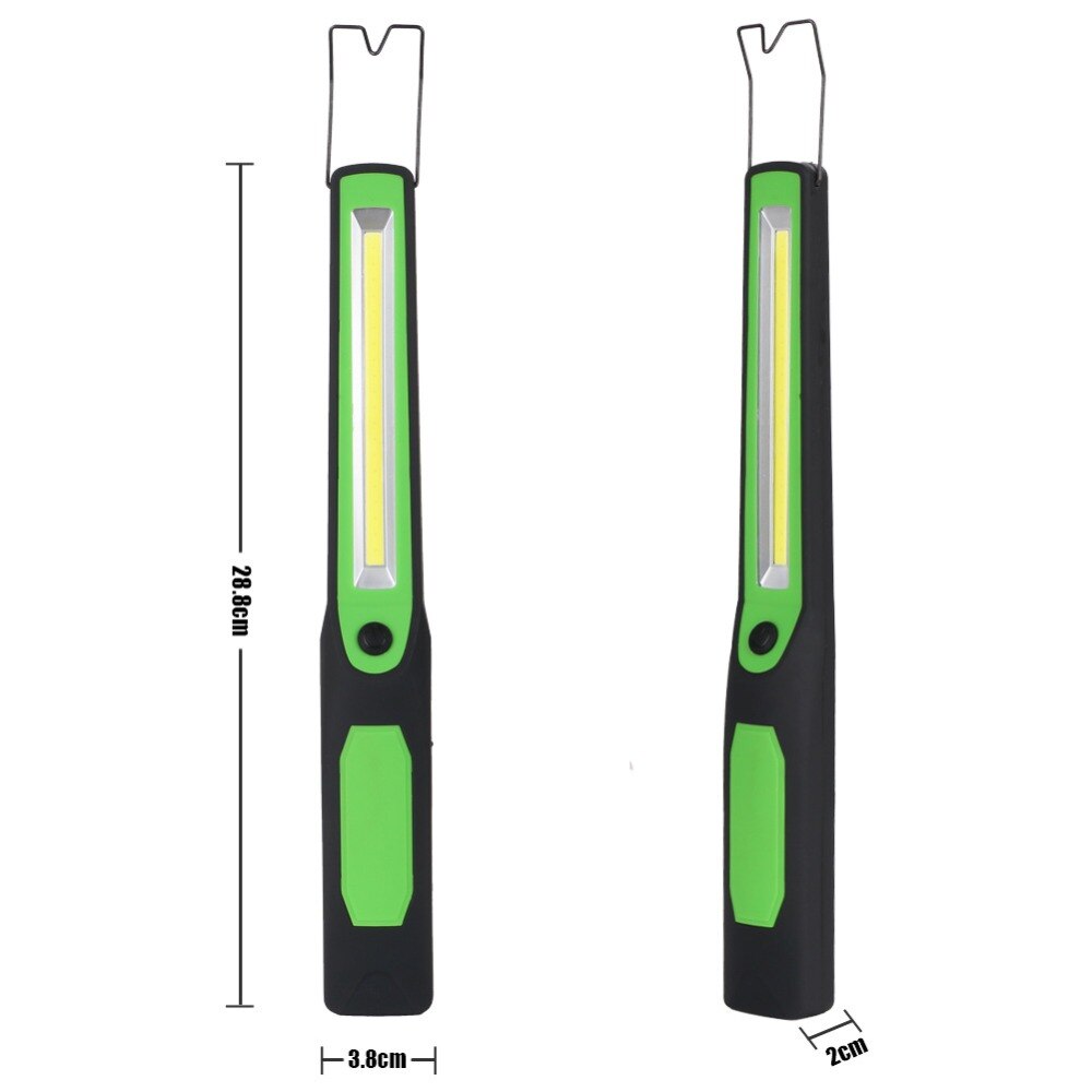 Luz LED de trabajo recargable por USB para coche, lámpara de emergencia de reparación magnética COB, linterna portátil para acampar, lámpara de gancho colgante