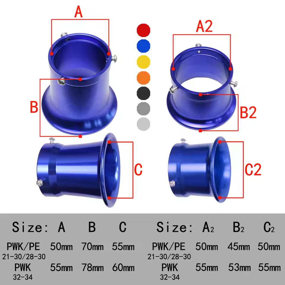 Filtro de aire Universal para carburador de motocicleta, 50mm/55mm, copa de viento para bocina, PE28 modificado, 30mm, PWK 21 24 26 28 30mm