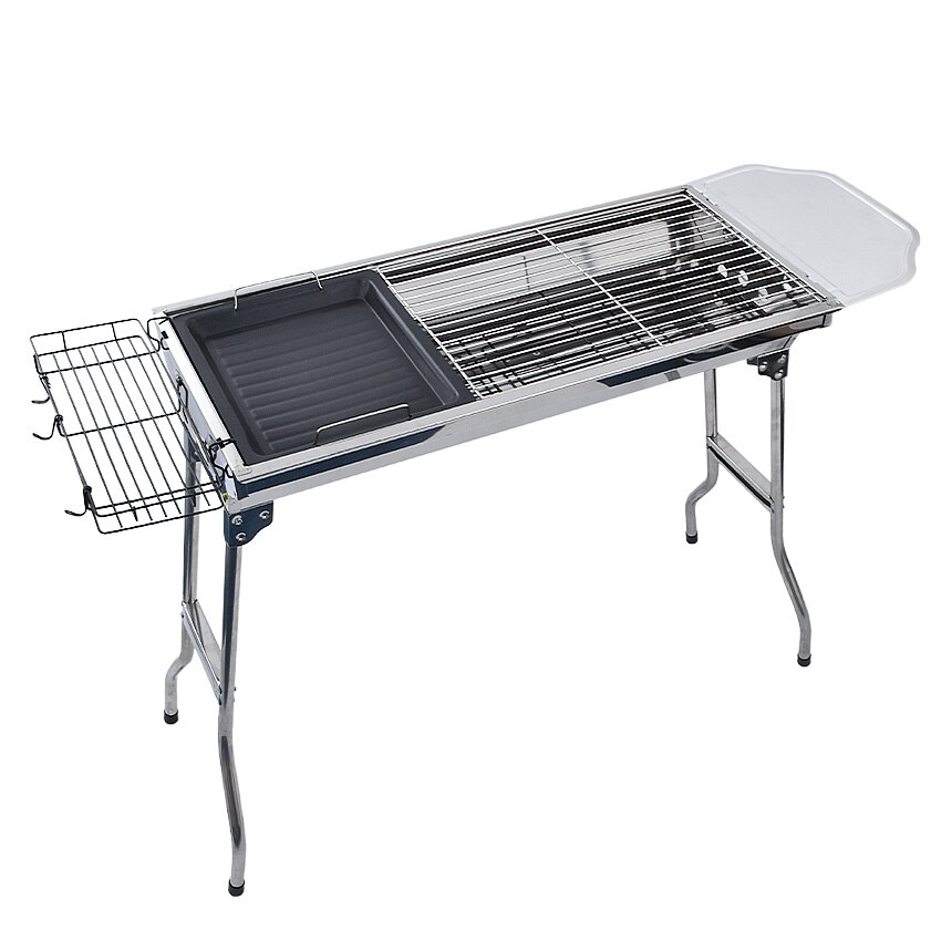 Neue Holzkohle grillen Tragbare und faltbare Grill für braten fleisch und shish Kebab, starke edelstahl Material Grill 5 oder mehr
