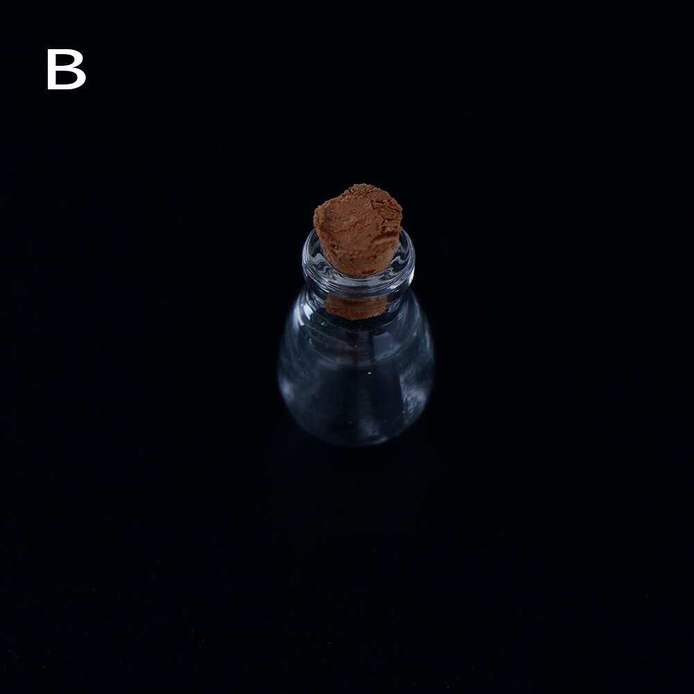 10 formen Mini Glas Flaschen Schlüssel Kette Anhänger Kleine wünschen Flaschen Mit Kork Phiole Kunst Gläser Für Armbänder 2,4 cm: 2