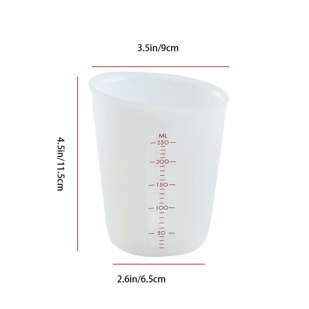 Draagbare Dubbele-Schaal Maatbeker Melk Koffie Maatbeker Lab Keuken Siliconen Meten Container 250Ml/500ml: 250ML