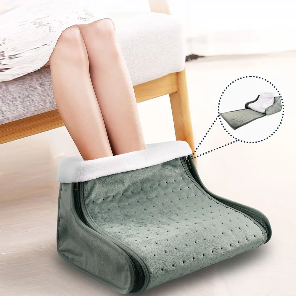 75W Draagbare Zachte Synthetische Thuis Verwarming Wol Liner Cover Wasbare Elektrische Voet Warmer Verwarmde Booties 100V-240V Voor Kantoor