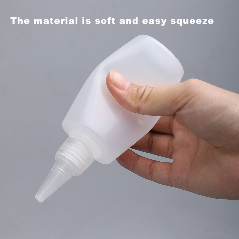 10 kpl muoviset tippapullot nestemäiselle öljyliimalle pehmeä hdpe materiaali kannettava uudelleen täytettävä säilytysastia 30ml 60ml 100ml