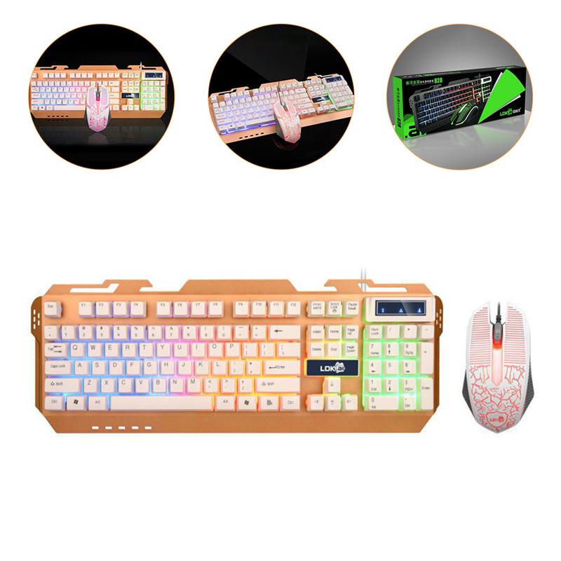 Keyboard Mouse Combo RGB Backlight Mouse Suspension Gaming Computer Keyboard