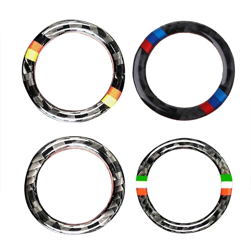 Auto motor start/stop knop koolstofvezel decor ring voor  e90 e92 e93