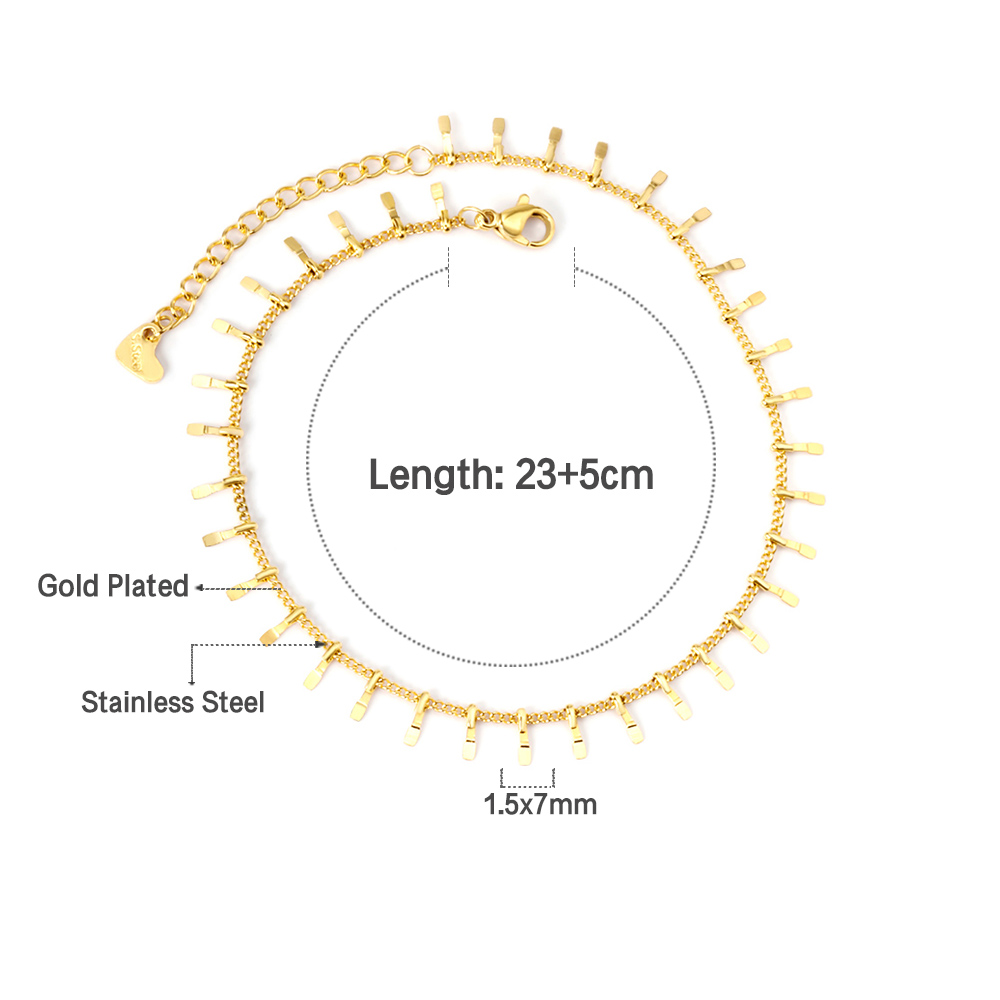 Simple Gold Color Stainless Steel Anklets Bracelets Women Tassel Starfish Leg Chain Heart Tag Foot Jewelry Summer Accessories: Light Yellow Gold Color