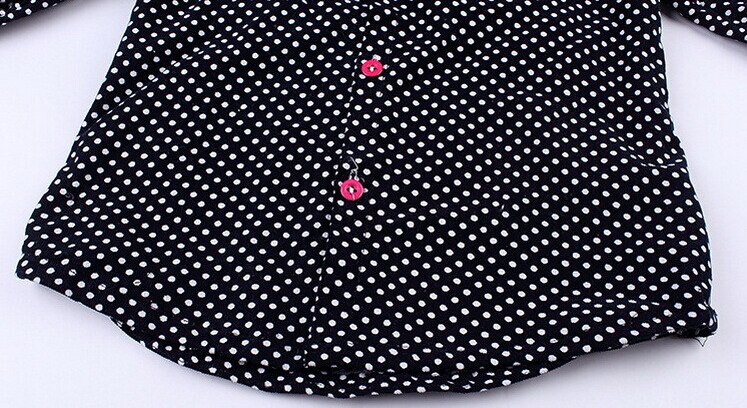 Blusa de manga larga con estampado de lunares para niña, ropa de para niño de 4 a 14 años, prendas de vestir exteriores para niño