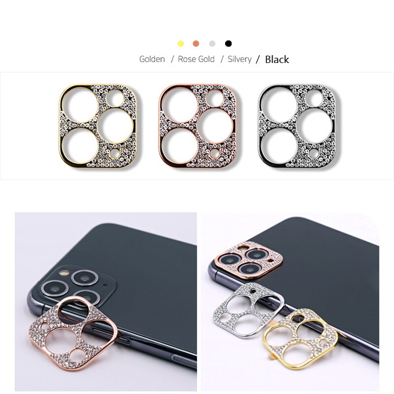 Bling Diamond Back Camera Lens Sticker for Iphone 11 Pro Max Full Camera Protetive Sticker for Iphone11 Pro Decoration Stickers