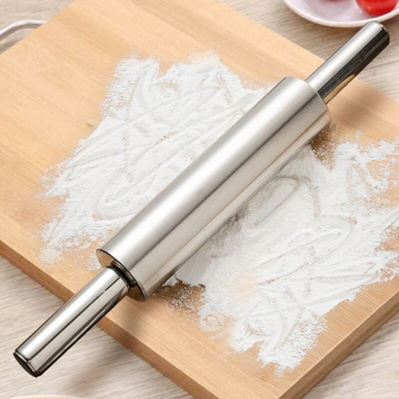 1 PC Stainless Steel Non-Stick Rolling Pin for Dough Pasta Tools Bake Pizza Noodles Cookie Dumplings Kitchen Accessories