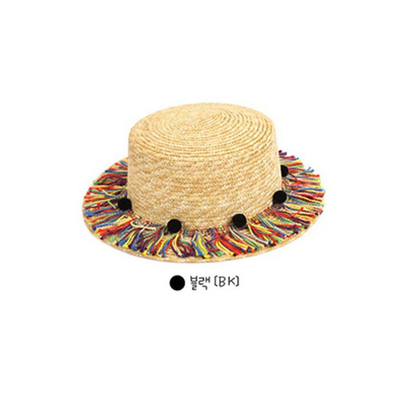 Barns strå søte hatter solhatt gutter strand tidevann vår og høst foreldre-barn koreansk jente baby stråhatt barn sommerhatt: 03 / Voksen 54-58cm