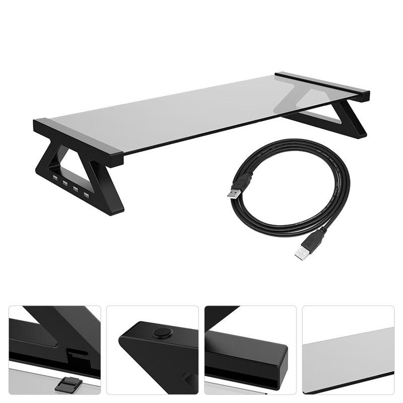 Monitor Stand Space Bar Dock Desk Riser with 4 USB... – Vicedeal