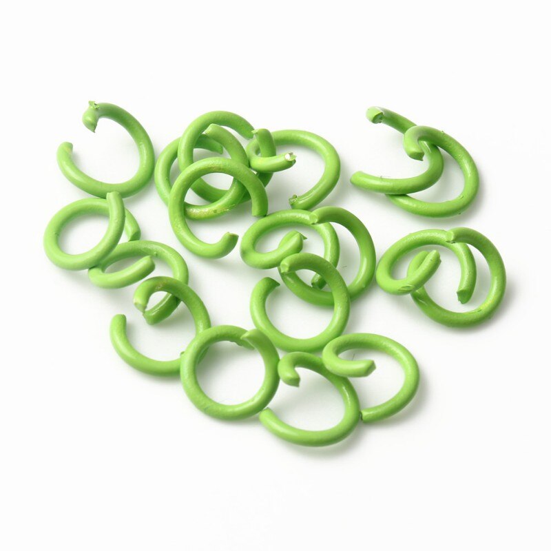 50 sztuk/partia 8mm metalowy otwarty pierścień Jump Multicolor podział pętli pierścienie bransoletka materiały do tworzenia biżuterii Handmade akcesoria DIY: Green Jump Ring